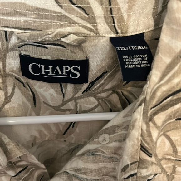 Chaps Men's Short-sleeve Crosshatch Fern Button-down Shirt - Picture 2 of 7